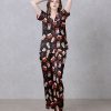 Black Chick Cravings Satin Silky Pajamas Set b