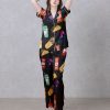 Black Taco Bell Fiesta Satin Silky Pajamas Set 1