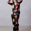 Black Taco Bell Fiesta Satin Silky Pajamas Set