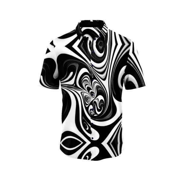 Black and White Fusion Hawaiian Shirt