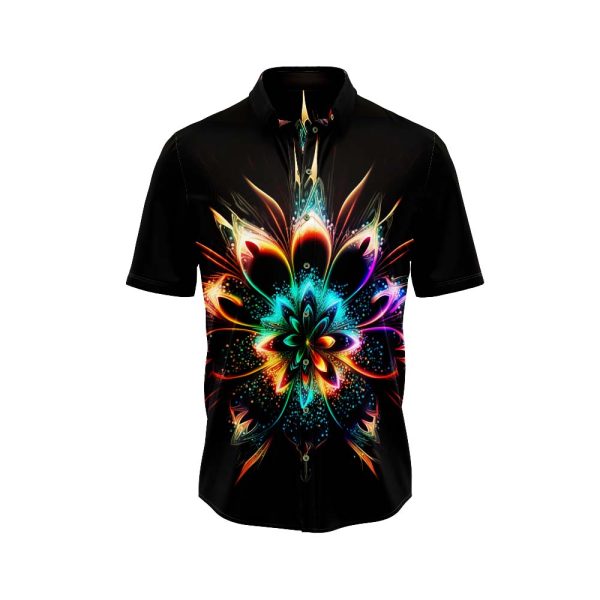 Cosmic Flower Glow Hawaiian Shirt