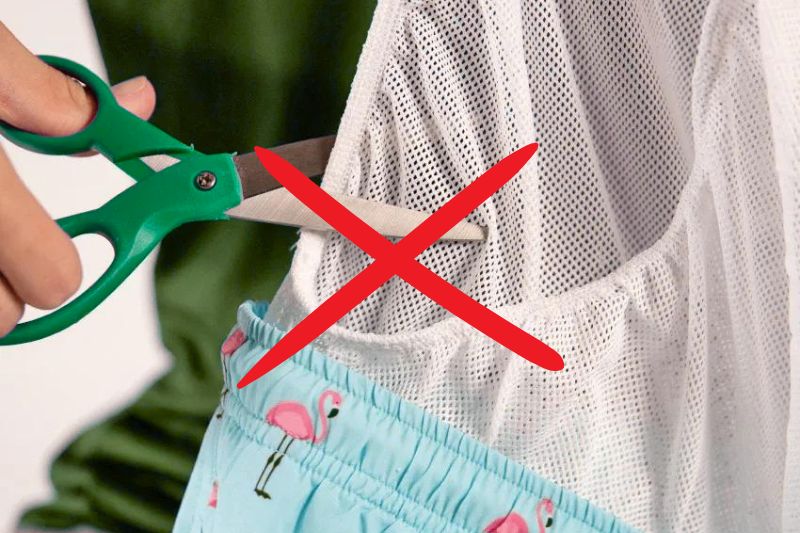 Do not remove the mesh lining of swim trunks