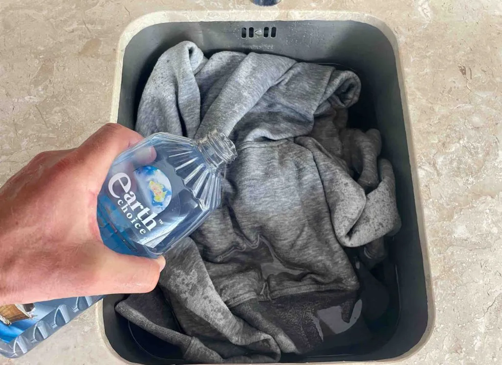 Hand washing a Hoodie