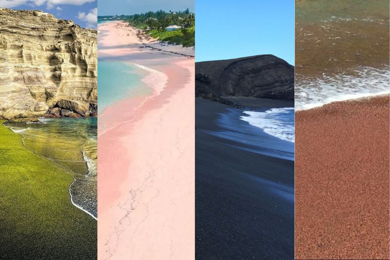 Hawaii features beaches with a variety of sand colors