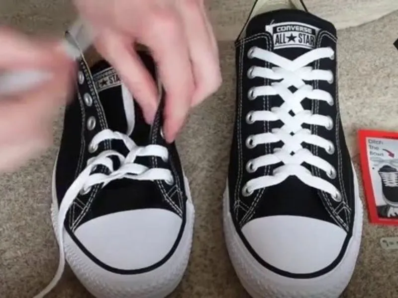 How to tie zipper shaped shoe laces