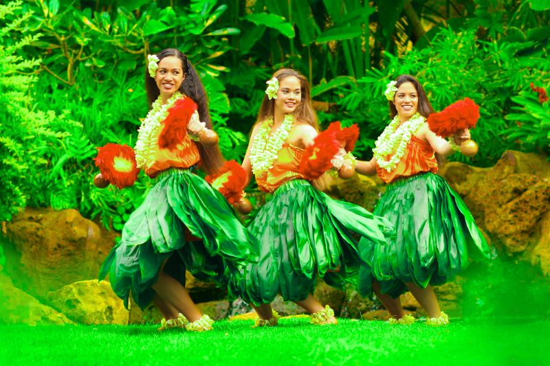 Hula skirts, made from materials such as ti leaves or grass, are an iconic part of Hawaiian dance performances