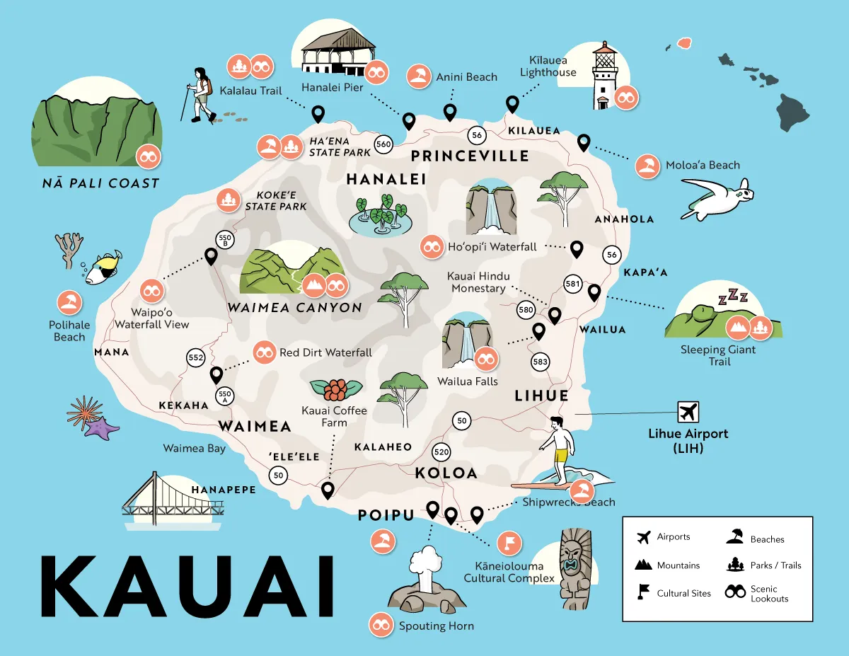 Kauai Island Map