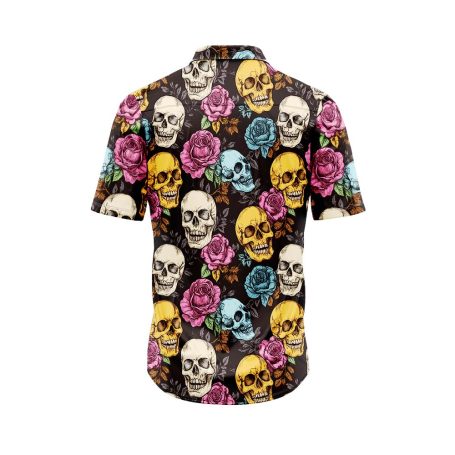 Luminous Skull And Rose Fusion Hawaiian Shirt 2