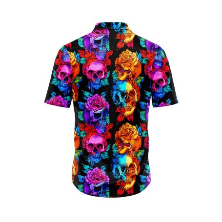 Luminous Skull And Rose Fusion Hawaiian Shirt