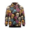 Luminous Skull And Rose Fusion Hoodie 2 HD01-16