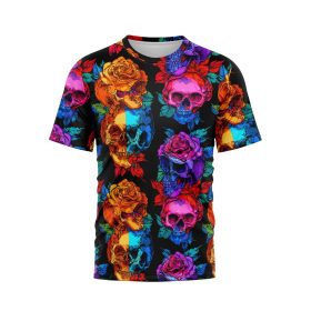 Luminous Skull And Rose Fusion T-Shirt