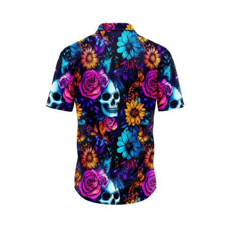 Midnight Skull Garden Hawaiian Shirt 2