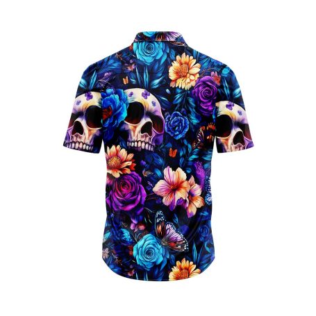 Midnight Skull Garden Hawaiian Shirt