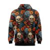 Mystic Skulls and Floral Hoodie