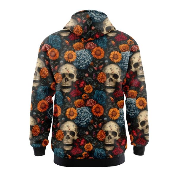 Mystic Skulls and Floral Hoodie