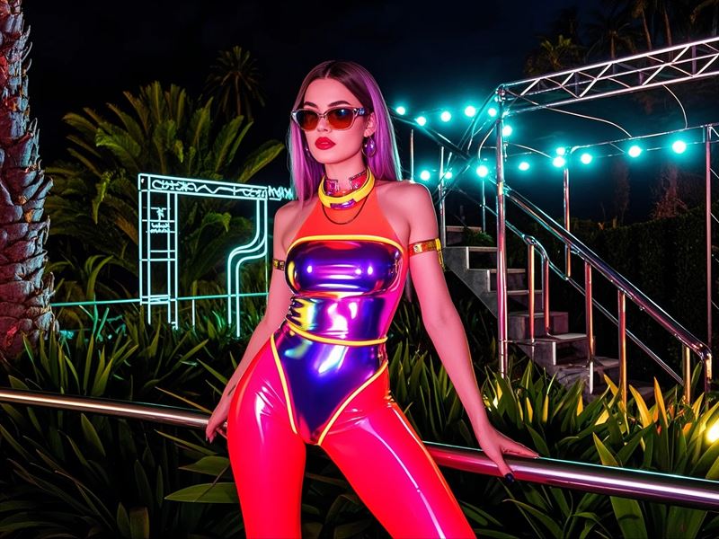 Neon Bodysuits with Reflective Accessories