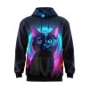 Neon Cat Glow Hoodie