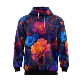 Neon Flowers and Butterflies Hoodie 2