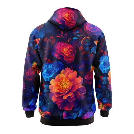 Neon Flowers and Butterflies Hoodie 2 HD01-20A