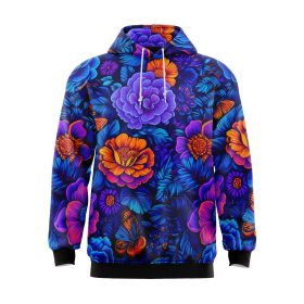 Neon Flowers and Butterflies Hoodie 3