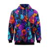 Neon Flowers and Butterflies Hoodie 4