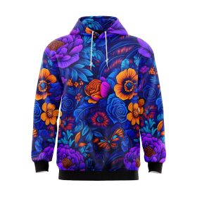 Neon Flowers and Butterflies Hoodie 5