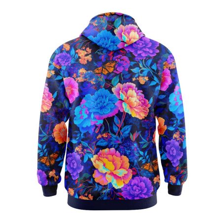 Neon Flowers and Butterflies Hoodie HD01-18A