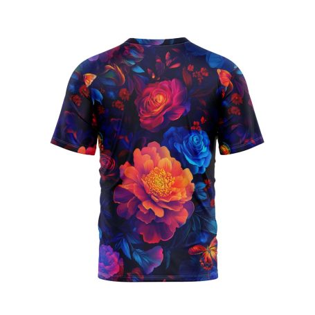 Neon Flowers and Butterflies T-Shirt 2