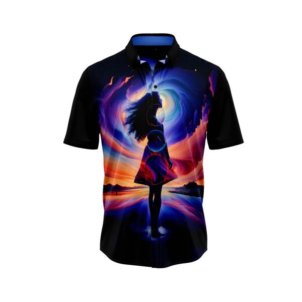 Neon Night Girl Hawaiian Shirt