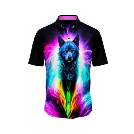 Noir Neon Dog Hawaiian Shirt 2