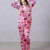 Pink Chick Foodie Satin Silky Pajamas Set