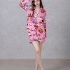 Pink Chick Foodie Satin Silky Pajamas Set 3