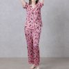 Pink Coke Vibes Satin Silky Pajamas Set