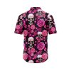 Pink Rose Skull Garden Hawaiian Shirt