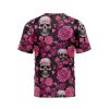 Pink Rose Skull Garden T-Shirt TS01 13A