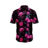 Pink Skull And Roses Hawaiian Shirt