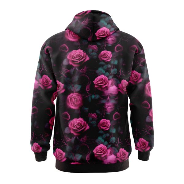 Pink Skull And Roses Hoodie HD01 10A