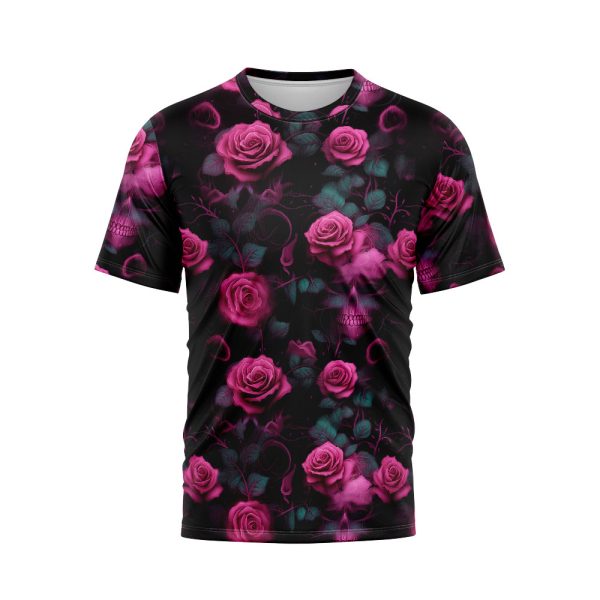 Pink Skull And Roses T-Shirt TS01 10