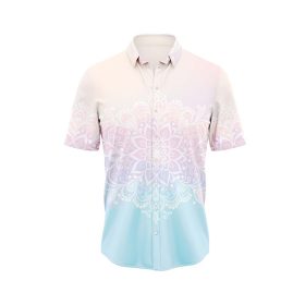 Pink to Blue Mandala Flow Hawaiian Shirt