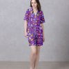 Purple Taco Bell Satin Silky Pajamas Set c