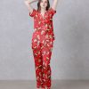 Red Chick Cravings Satin Silky Pajamas Set b