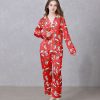 Red Chick Cravings Satin Silky Pajamas Set f