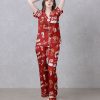 Red Chick Foodie Satin Silky Pajamas Set 1