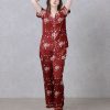 Red Dr Pepper Polka Dot Satin Silky Pajamas Set 1