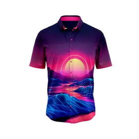 Retro Futuristic Sunset Hawaiian Shirt 2