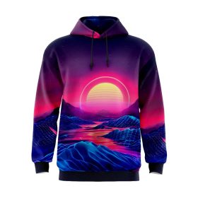 Retro Futuristic Sunset Hoodie 2