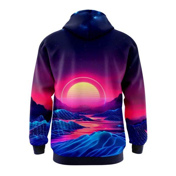 Retro Futuristic Sunset Hoodie 2