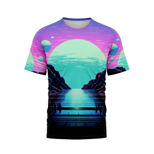 Retro Futuristic Sunset TShirt