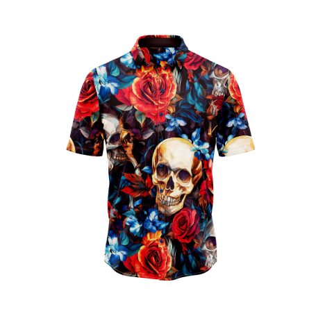 Skulls and Roses Hawaiian Shirt