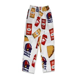 Taco Bell Drawstring Wide Leg Pants White Edition TRLP-002